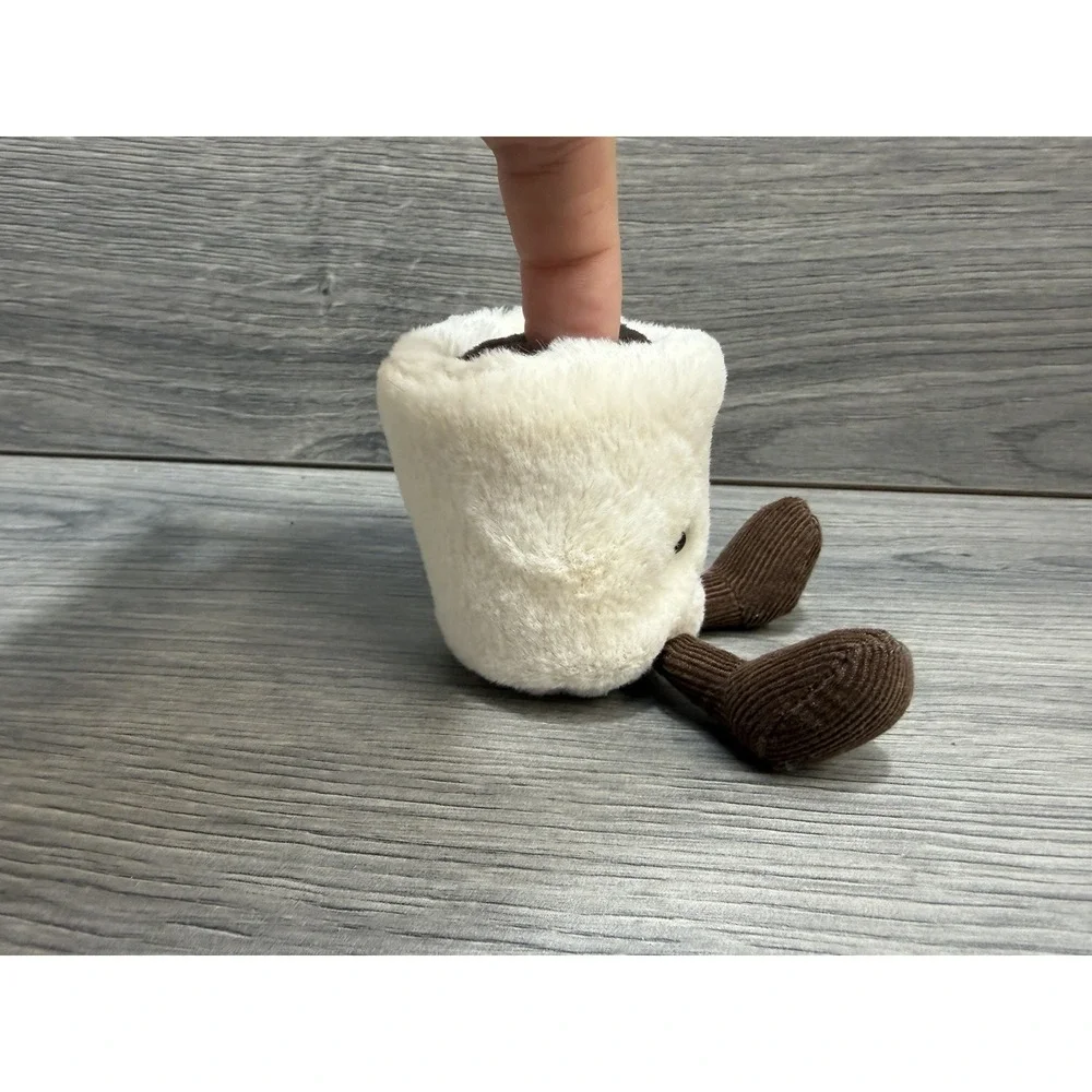 Jellycat Plush Stuffed Espresso Coffee Cup Plush White Brown Small Adorable Soft